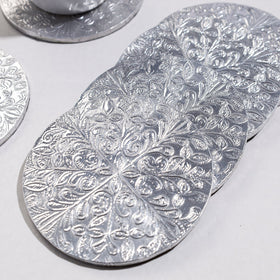  Handmade Papier Mache Metal Coated Coasters 