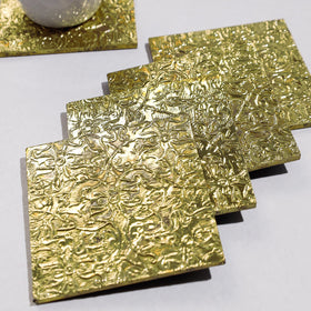  Handmade Papier Mache Metal Coated Coasters 