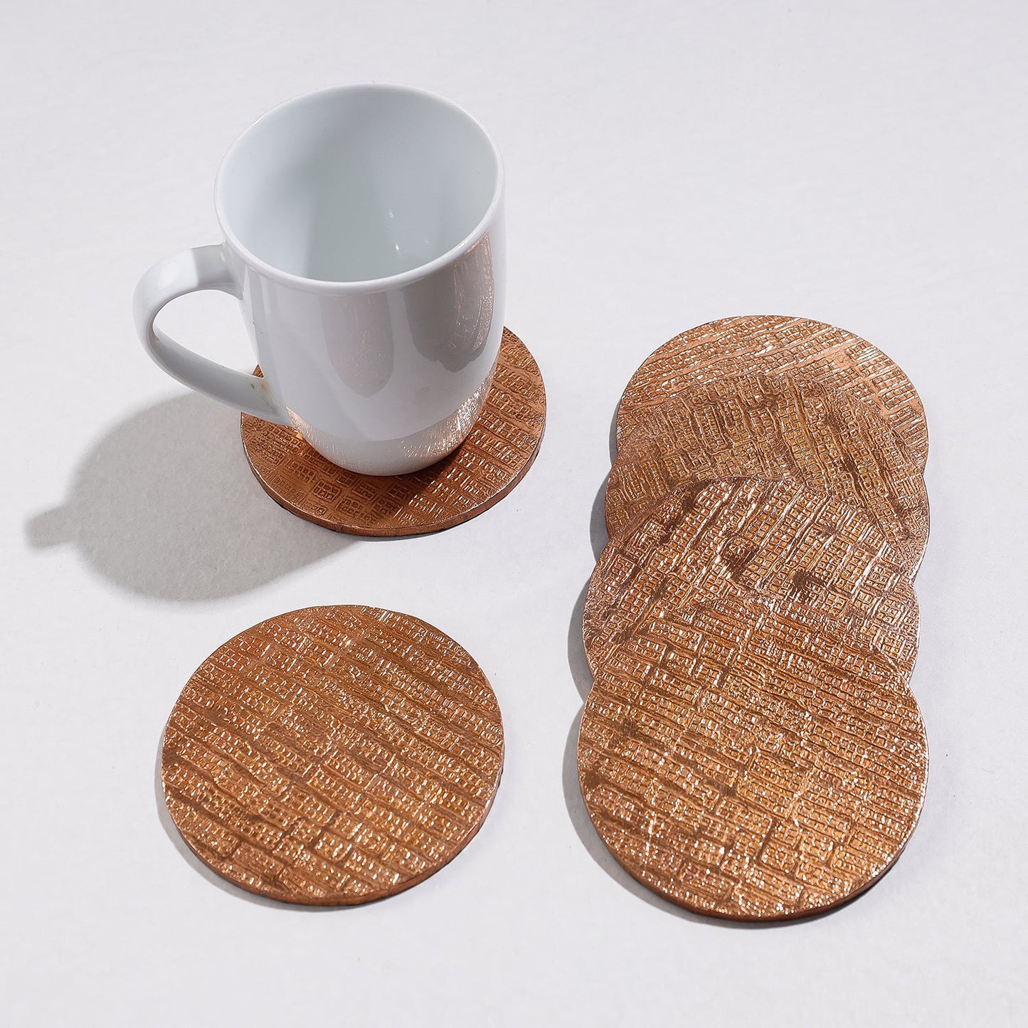 Handmade Papier Mache Metal Coated Coasters 