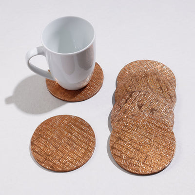  Handmade Papier Mache Metal Coated Coasters 