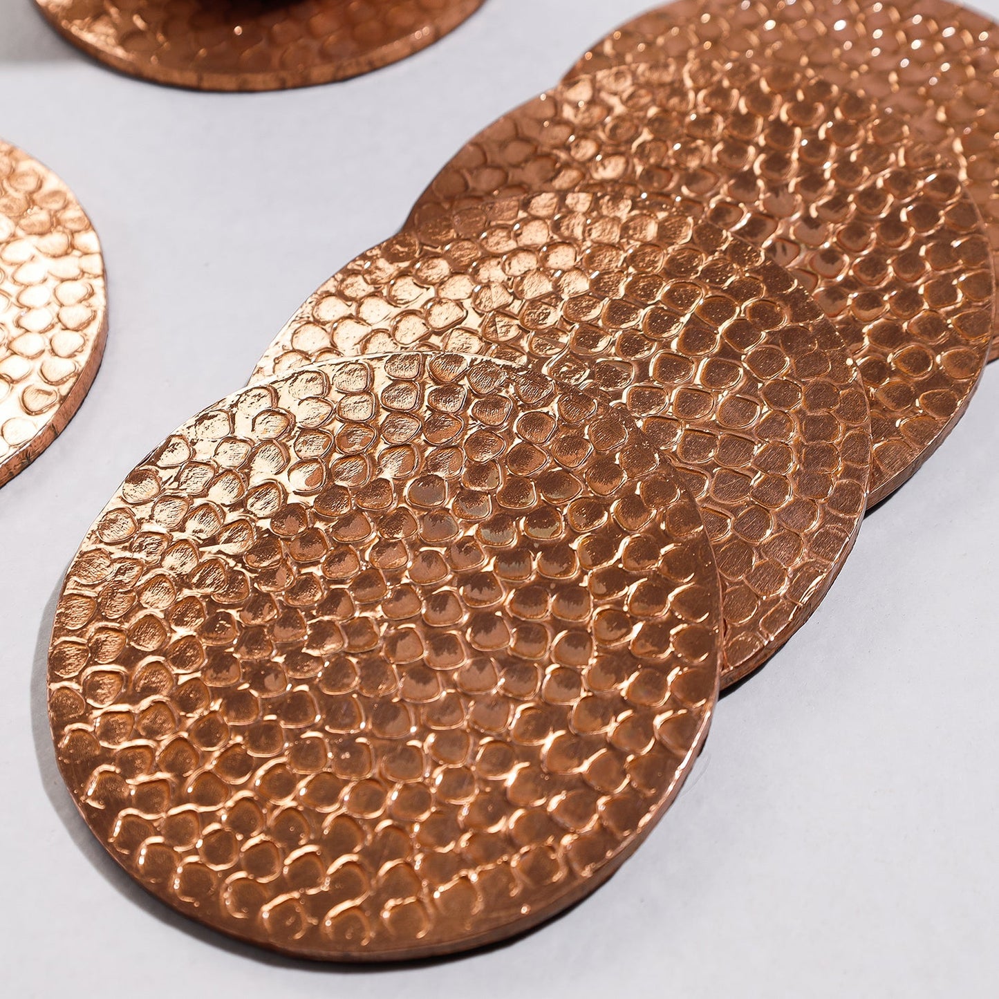  Handmade Papier Mache Metal Coated Coasters 