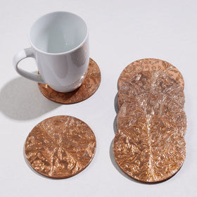  Handmade Papier Mache Metal Coated Coasters 