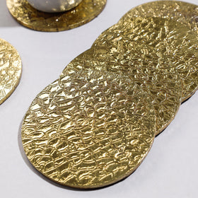  Handmade Papier Mache Metal Coated Coasters 