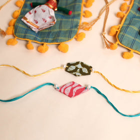  Handmade Pearl Fabric Rakhi (Set of 2)