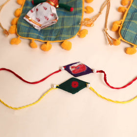  Handmade Pearl Fabric Rakhi (Set of 2)