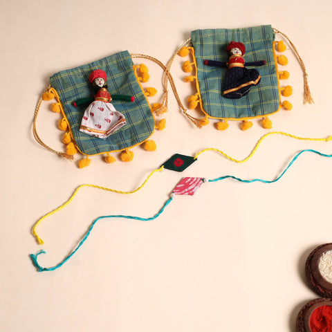  Handmade Pearl Fabric Rakhi (Set of 2)