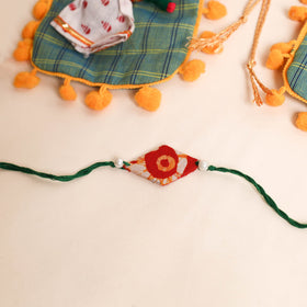  Handmade Pearl Fabric Rakhi (Set of 2)