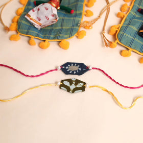  Handmade Pearl Fabric Rakhi (Set of 2)