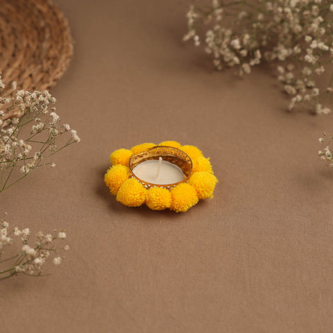 Handmade pom tealight candle holder 23 - handcrafted