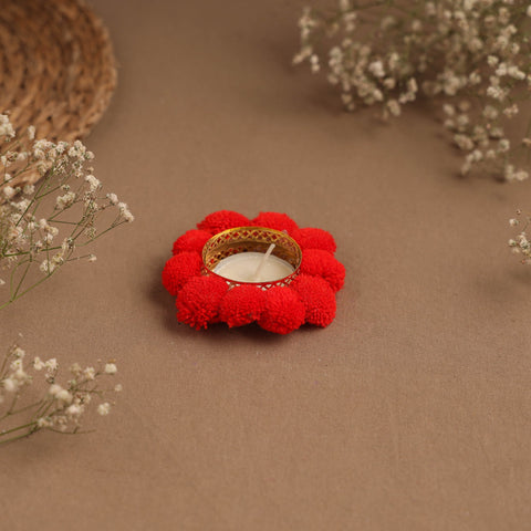 Handmade pom tealight candle holder 26 - handcrafted