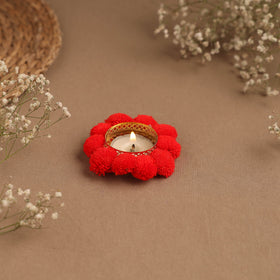Handmade pom tealight candle holder 26 - handcrafted