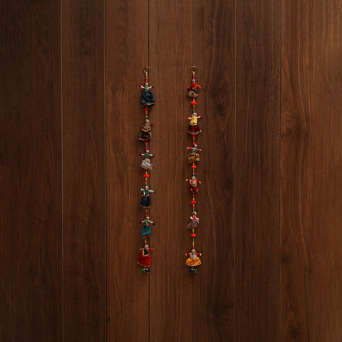 Handmade rajasthani puppet hanging for home decor (set