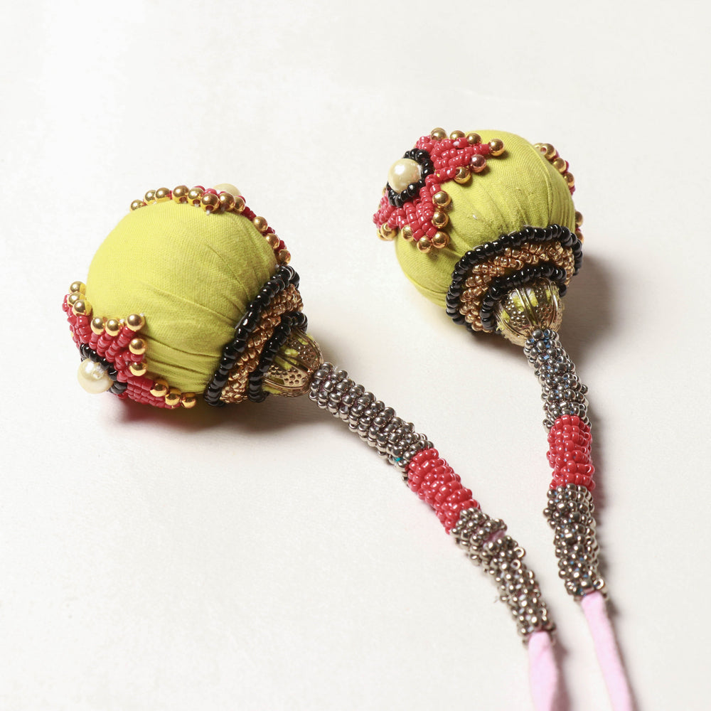  Handmade Red Beadwork Latkan Tassels for Clothing