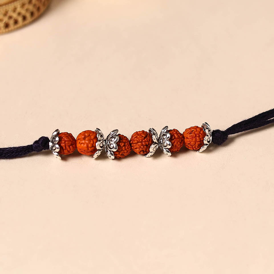 Handmade Rudraksh Work Rakhi
