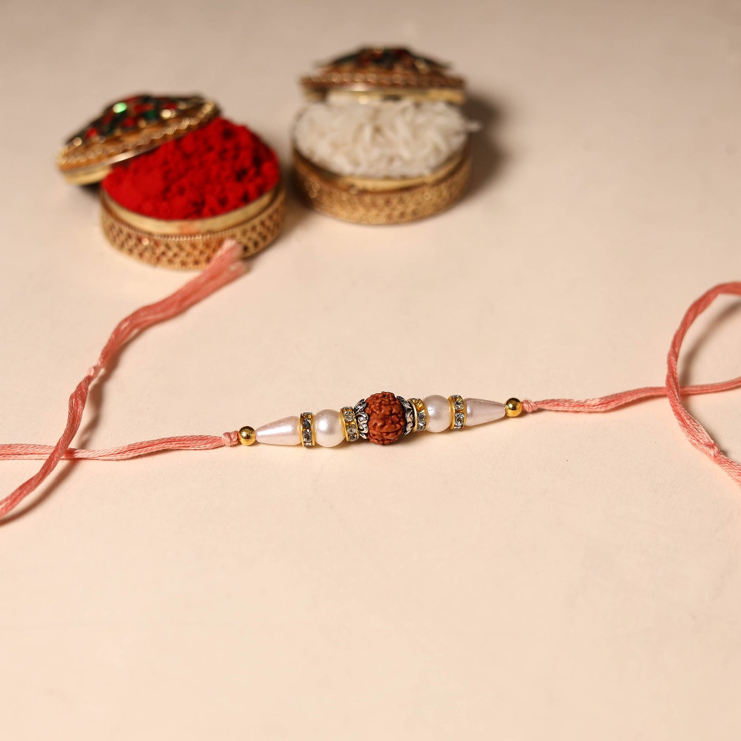 Handmade Rudraksh Work Rakhi