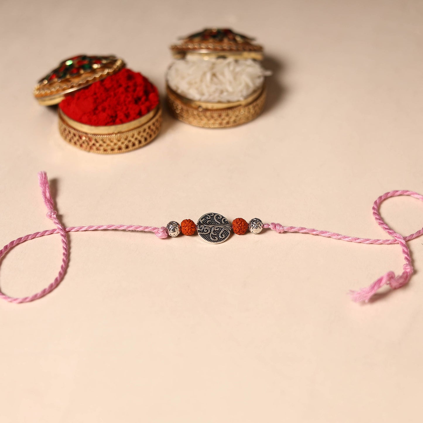 Handmade Rudraksh Work Rakhi