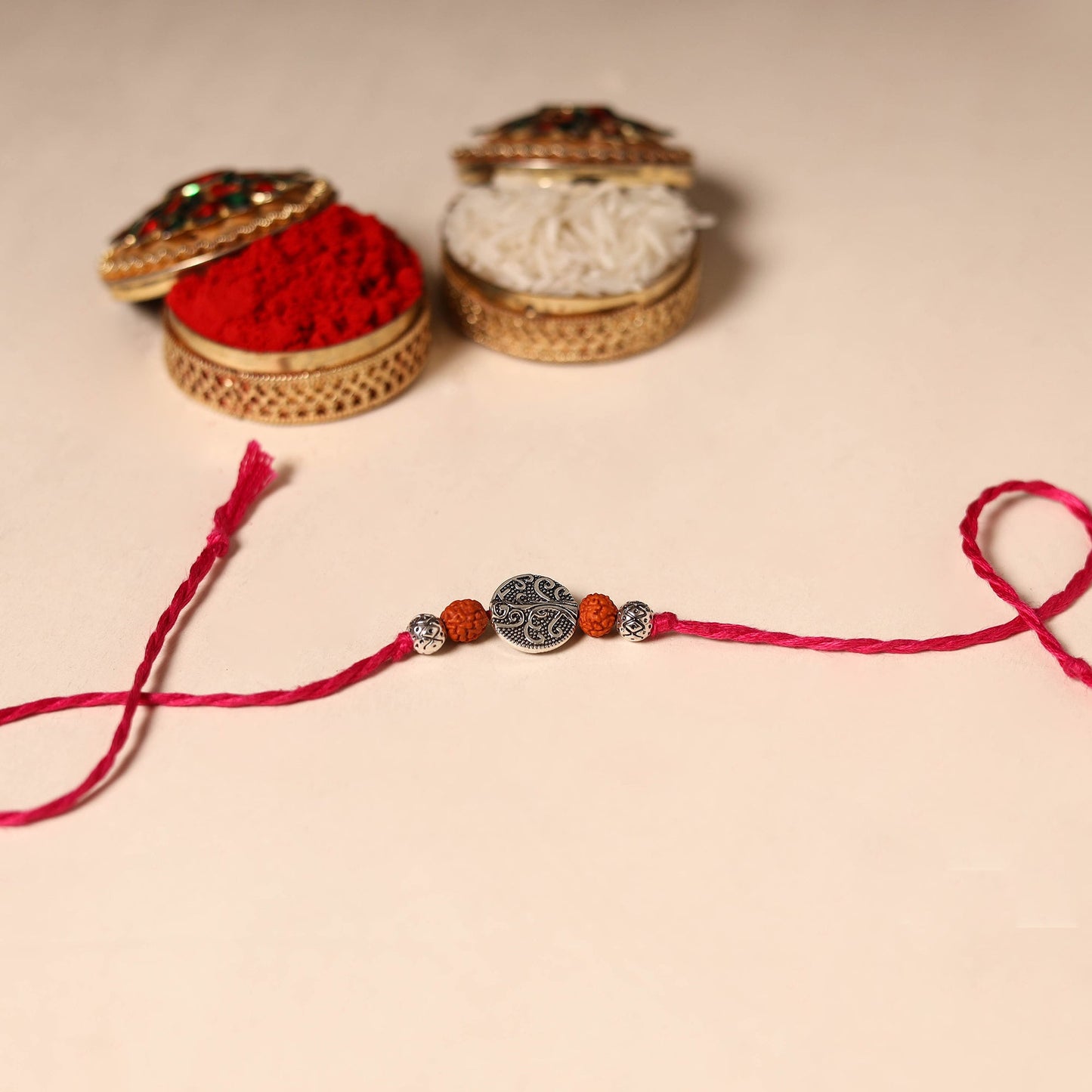 Handmade Rudraksh Work Rakhi