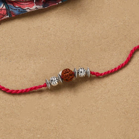 Handmade rudraksh work rakhi 41 - handcrafted