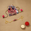 Handmade rudraksh work rakhi 44 - handcrafted