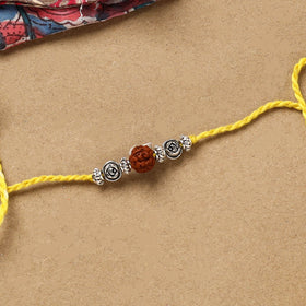 Handmade rudraksh work rakhi 47 - handcrafted