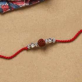 Handmade rudraksh work rakhi 48 - handcrafted