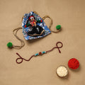 Handmade rudraksh work rakhi 51 - handcrafted