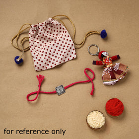 Handmade rudraksh work rakhi 55 - handcrafted