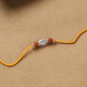 Handmade rudraksh work rakhi 55 - handcrafted