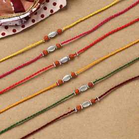 Handmade rudraksh work rakhi (set of 6) 89 - handcrafted