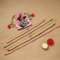 Handmade rudraksh work rakhi (set of 6) 93 - handcrafted