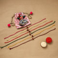 Handmade rudraksh work rakhi (set of 6) 95 - handcrafted
