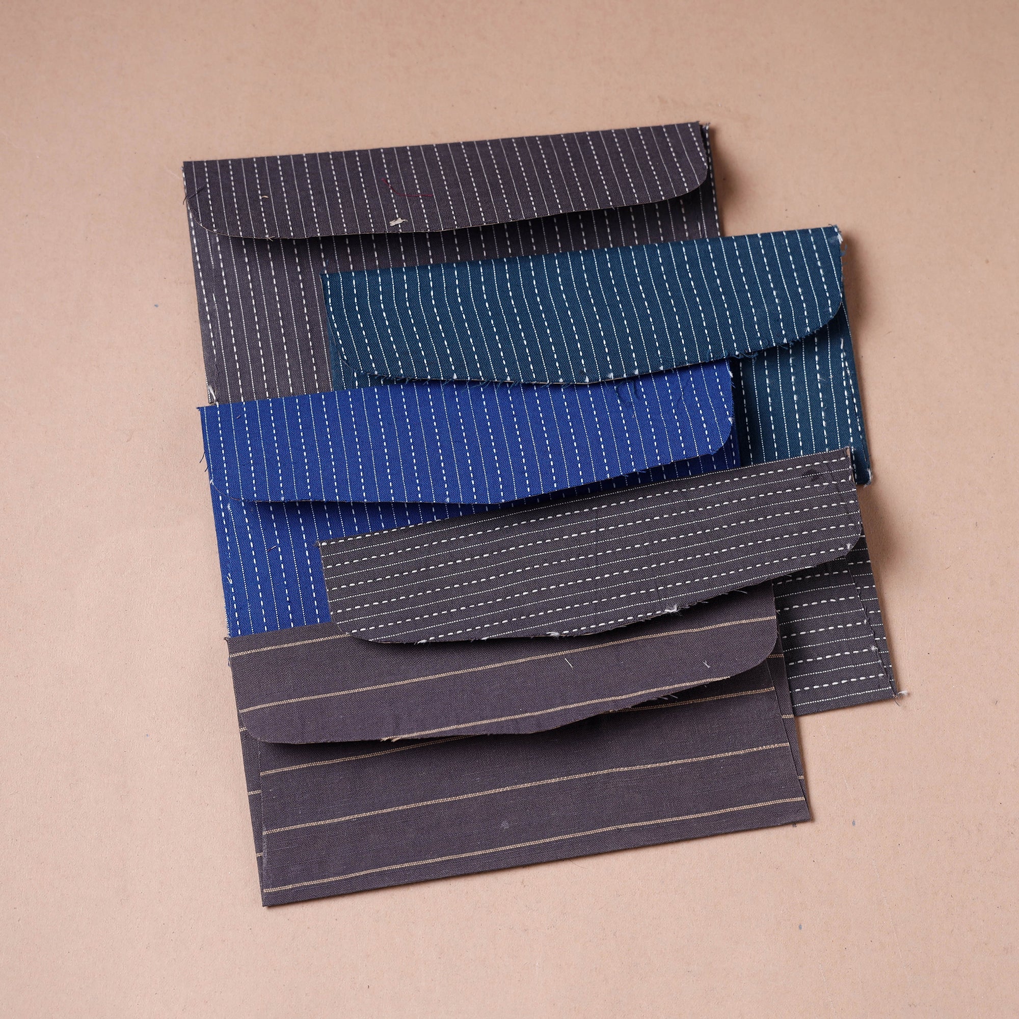  Handmade Running Stitch Cotton Fabric Envelope 