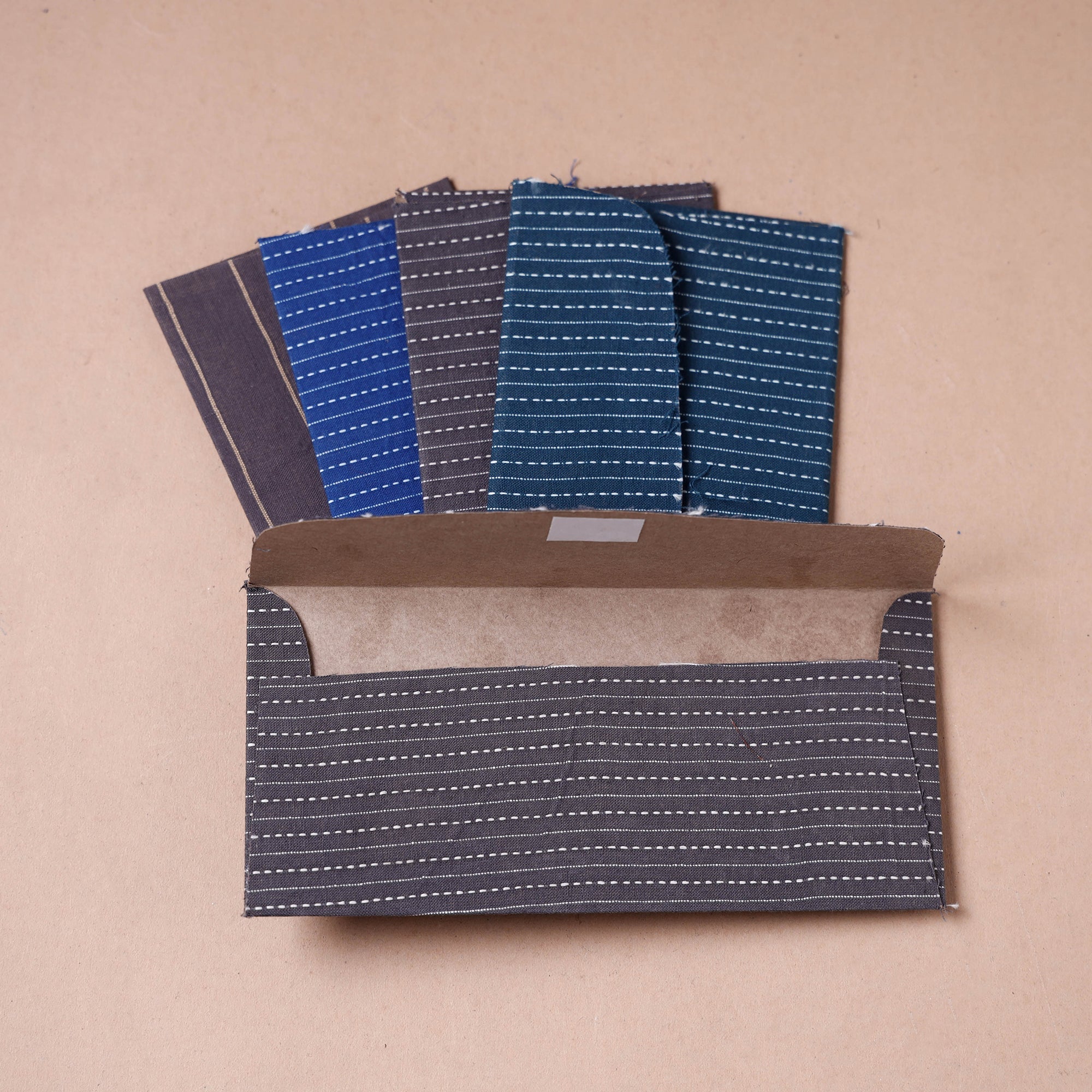  Handmade Running Stitch Cotton Fabric Envelope 