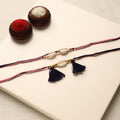  Handmade Shell & Bead Work Rakhi & Lumba Set
