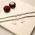  Handmade Shell & Bead Work Rakhi & Lumba Set