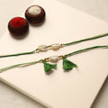 Handmade Shell & Bead Work Rakhi & Lumba Set
