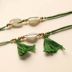  Handmade Shell & Bead Work Rakhi & Lumba Set