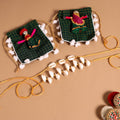  Handmade Shell & Bead Work Rakhi & Lumba Set