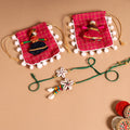  Handmade Shell & Bead Work Rakhi & Lumba Set