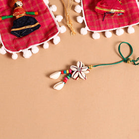  Handmade Shell & Bead Work Rakhi & Lumba Set