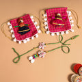  Handmade Shell & Bead Work Rakhi & Lumba Set