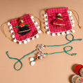 Handmade Shell & Bead Work Rakhi & Lumba Set