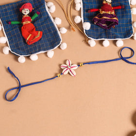  Handmade Shell & Bead Work Rakhi & Lumba Set