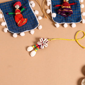  Handmade Shell & Bead Work Rakhi & Lumba Set