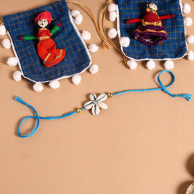  Handmade Shell & Bead Work Rakhi & Lumba Set