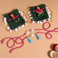  Handmade Shell & Bead Work Rakhi & Lumba Set