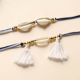  Handmade Shell & Bead Work Rakhi & Lumba Set