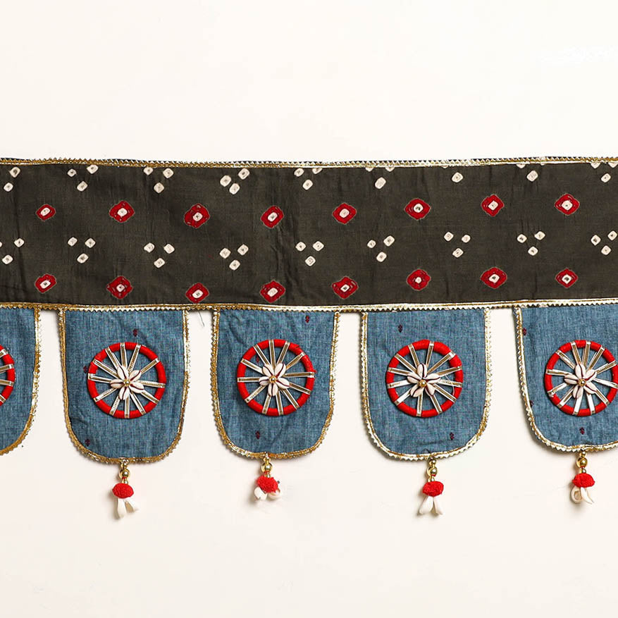 Handmade Shell Work Fabric Toran for Home Decor