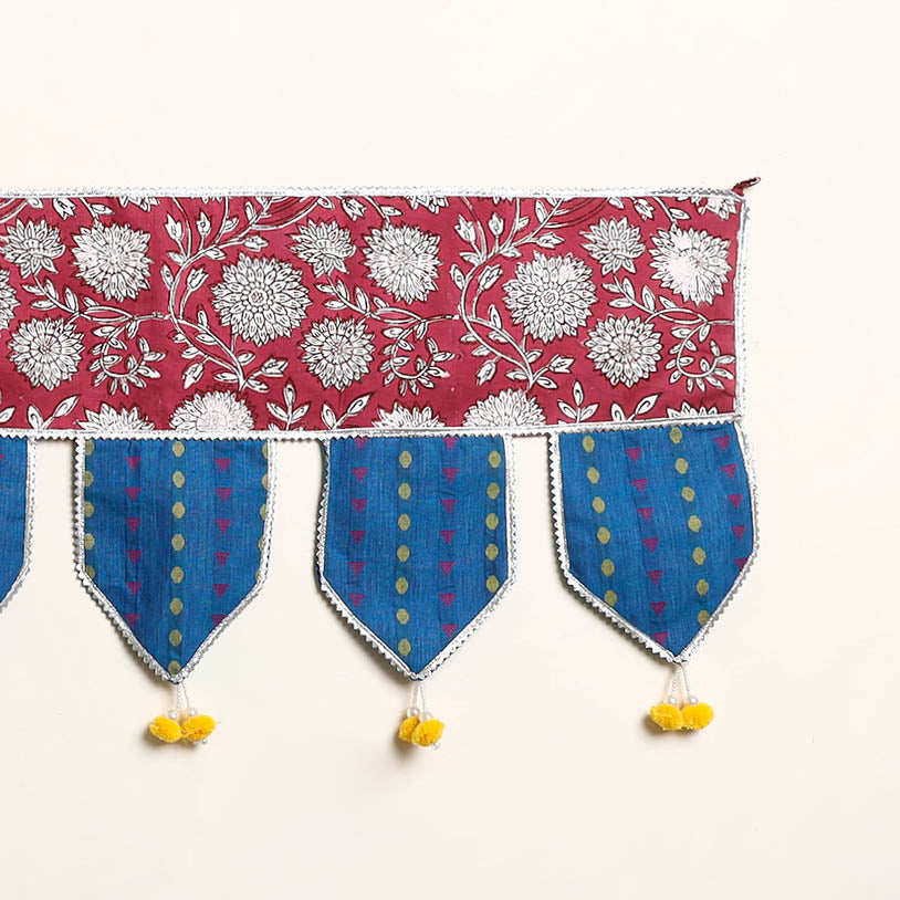 Handmade Shell Work Fabric Toran for Home Decor