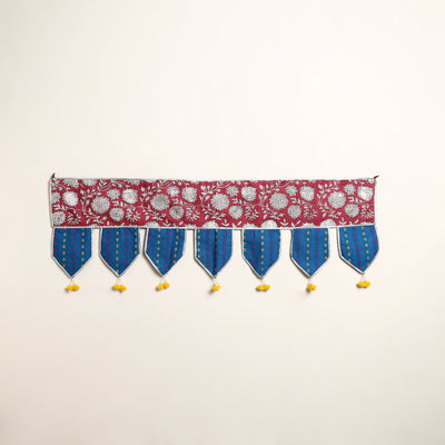 Handmade Shell Work Fabric Toran for Home Decor